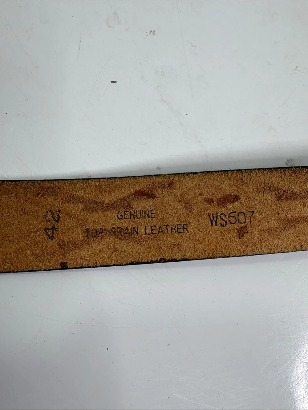 Thunderbird Eagle Tooled Brown Leather Belt with Diamond Pattern size 42